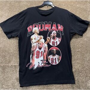 DENNIS RODMAN‎ THE WORM CHICAGO BULLS BASKETBALL RETRO T SHIRT Mens Large